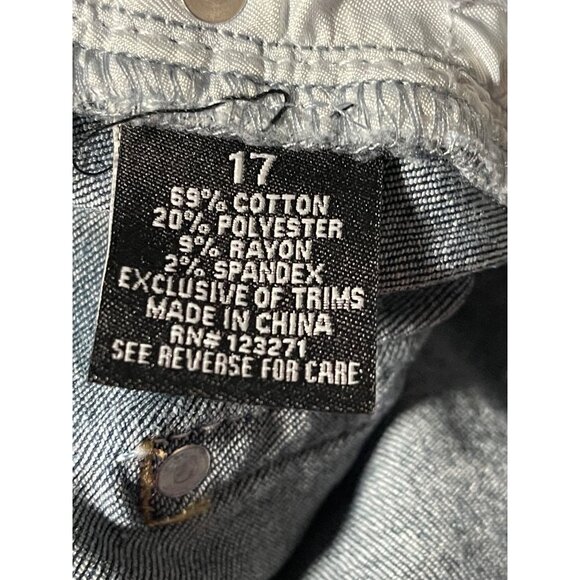 Harper & Ivy Womens Dark Wash Bootcut Jeans Cross Embellished Pockets Size 17JR - Picture 7 of 10